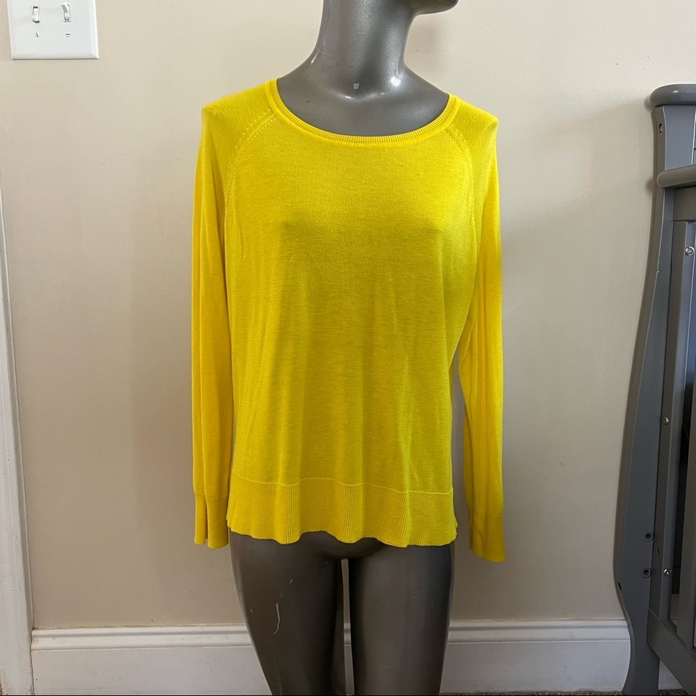 zara | light weight highlighter yellow sweater